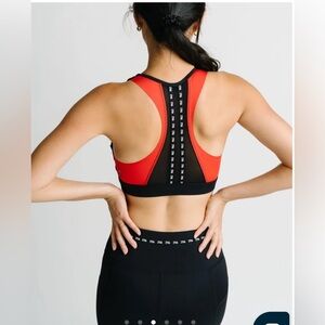 Zyia Red on Black Game Day Light N Tight Bra